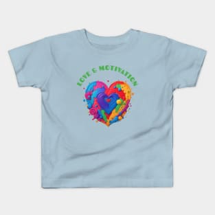 Colorful Heart of Love and Motivation Kids T-Shirt